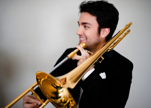 Achilles Liarmakopoulos: Posaunist im Bläserquintett Canadian Brass